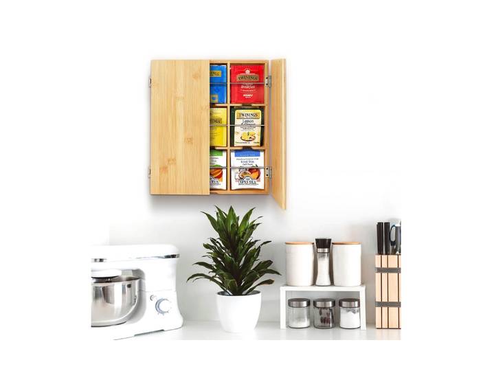 Teebox RELAXDAYS, braun (hellbraun), Holz, Lebensmittelaufbewahrungsbehälter, Teebox