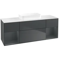 Villeroy und Boch Finion Waschtischunterschrank F741HGHG 160x60,3x50,1cm, Regale Midnight matt lacquer, Midnight Blue Matt Lacquer
