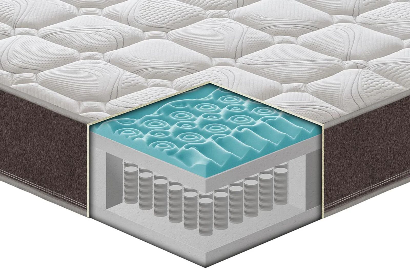 garneroarredamenti Materasso 120x195cm una piazza e mezzo memory traspirabile imbottito Perla