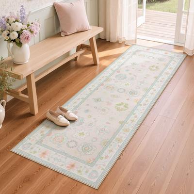 Bluebell Boho Oushak Area Rugs, Colorful Indoor Non-Slip Rugs, Washable, Soft