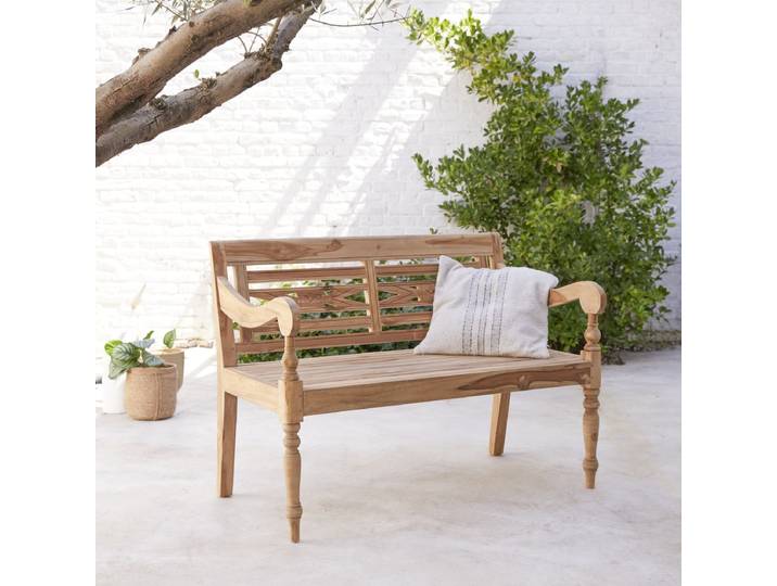 Gartenbank aus massivem Teakholz - Natur - Teak