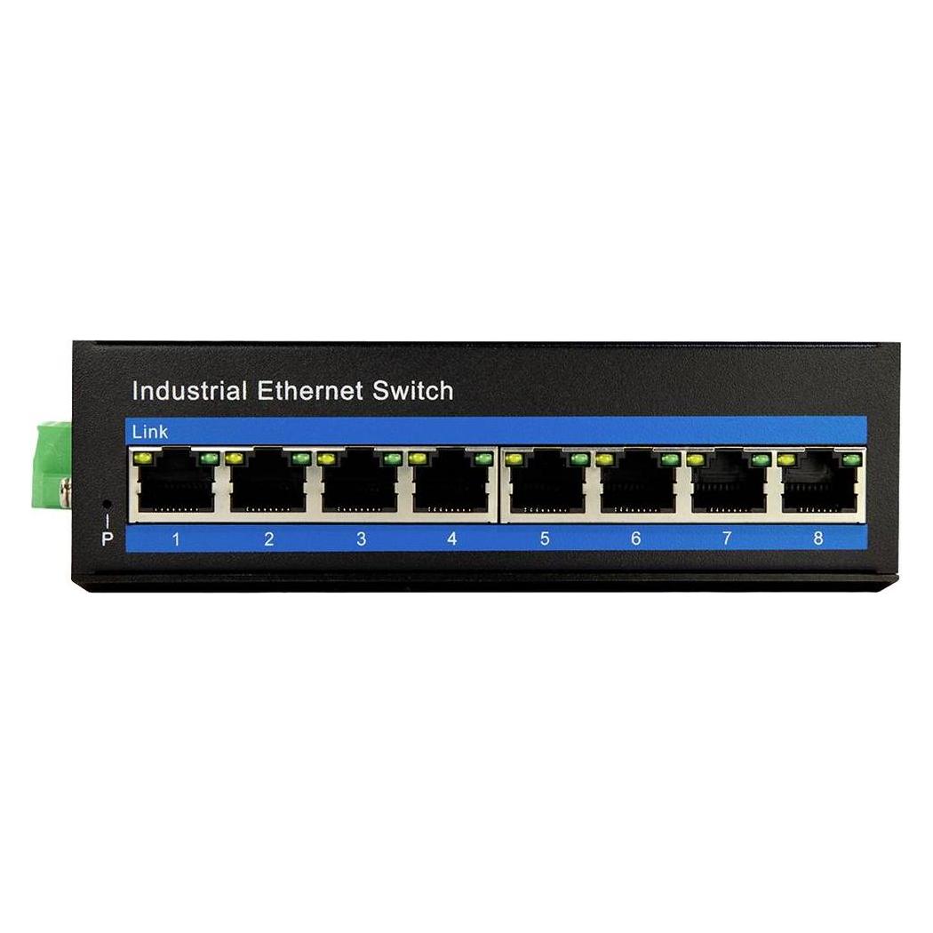 LogiLink NS200 Industrieller Fast Ethernet Switch 8-Port 10/100 Mbps Hutschienenmontage (8 Ports) (NS201)
