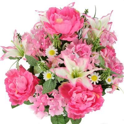 Admired by Nature 24-stem Faux Tiger Lily and Peony Mixed Bouquet