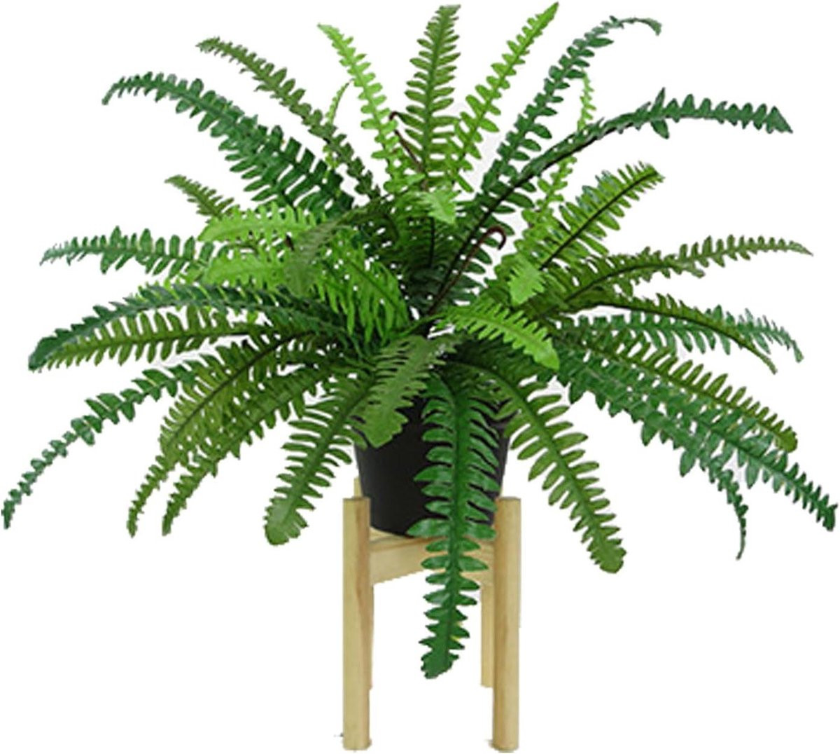Groene kunstplant struik met UV-bestendig blad voor buiten decoratie, hoogte: 64 cm