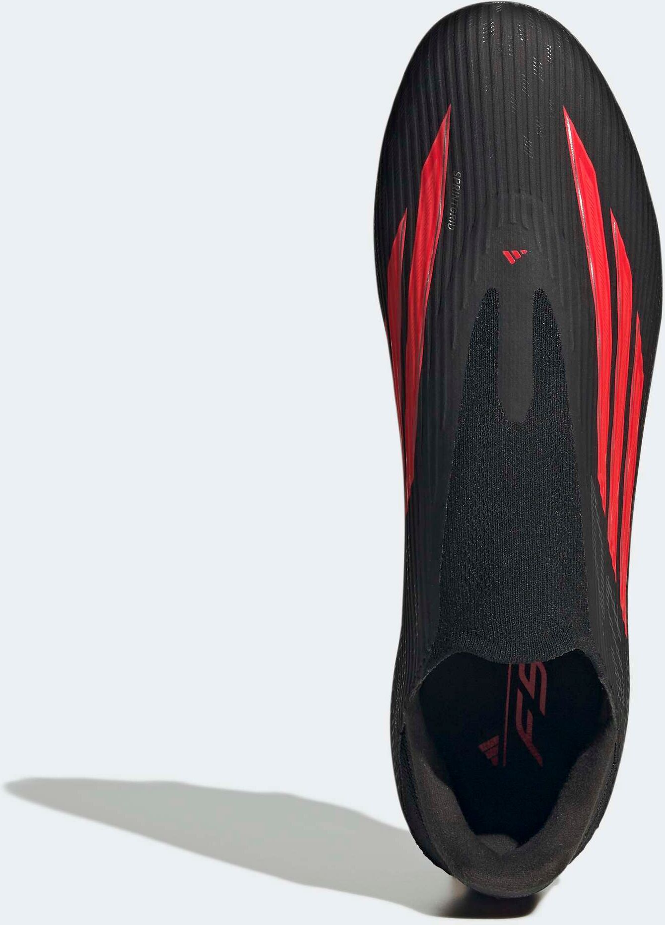 Fussballschuh ADIDAS PERFORMANCE "F50 LEAGUE LACELESS FIRM/MULTI GROUND", Gr. 47, schwarz (core schwarz, lucid rot, core schwarz), Synthetik, Textil, Schuhe Fussballschuh, für viele verschiedene Böden geeignet core schwarz, lucid rot, core schwarz 47