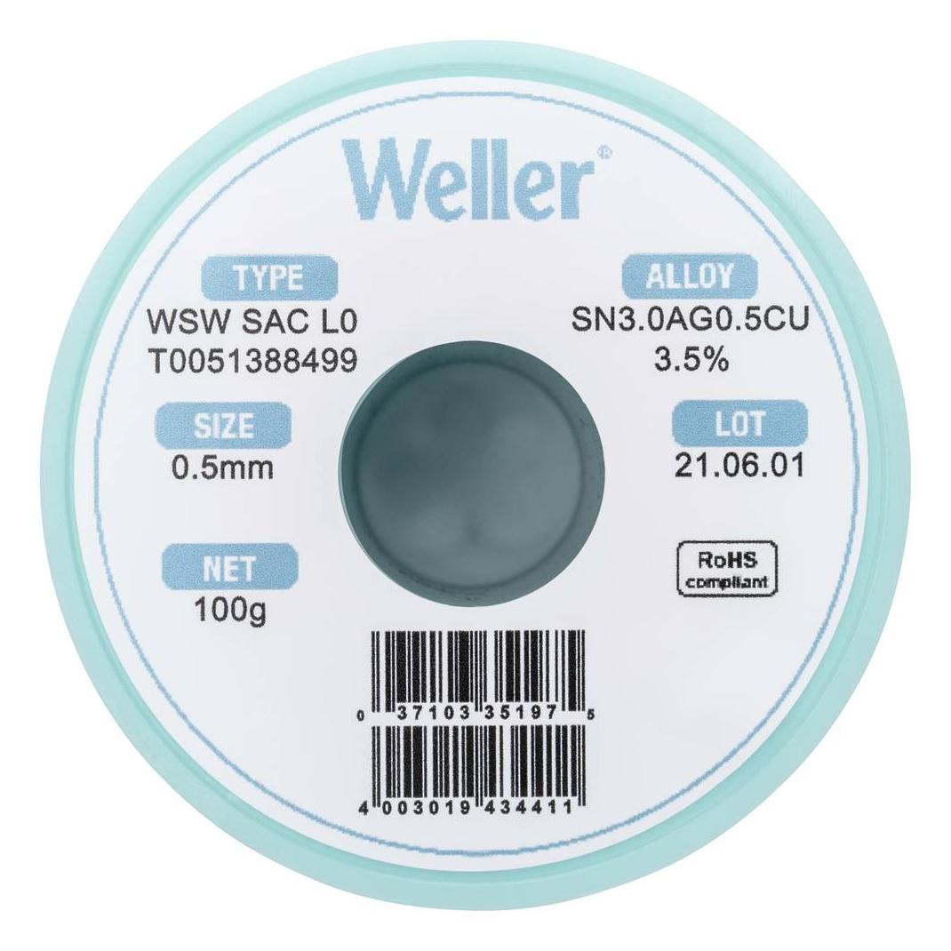 Distrelec Schuricht SCHUR WSW SAC L0 0.5MM, 100G Lötdraht Sn96,5/Ag3/Cu0,5 100g 0,5mm (Lötzinn) (11064777)