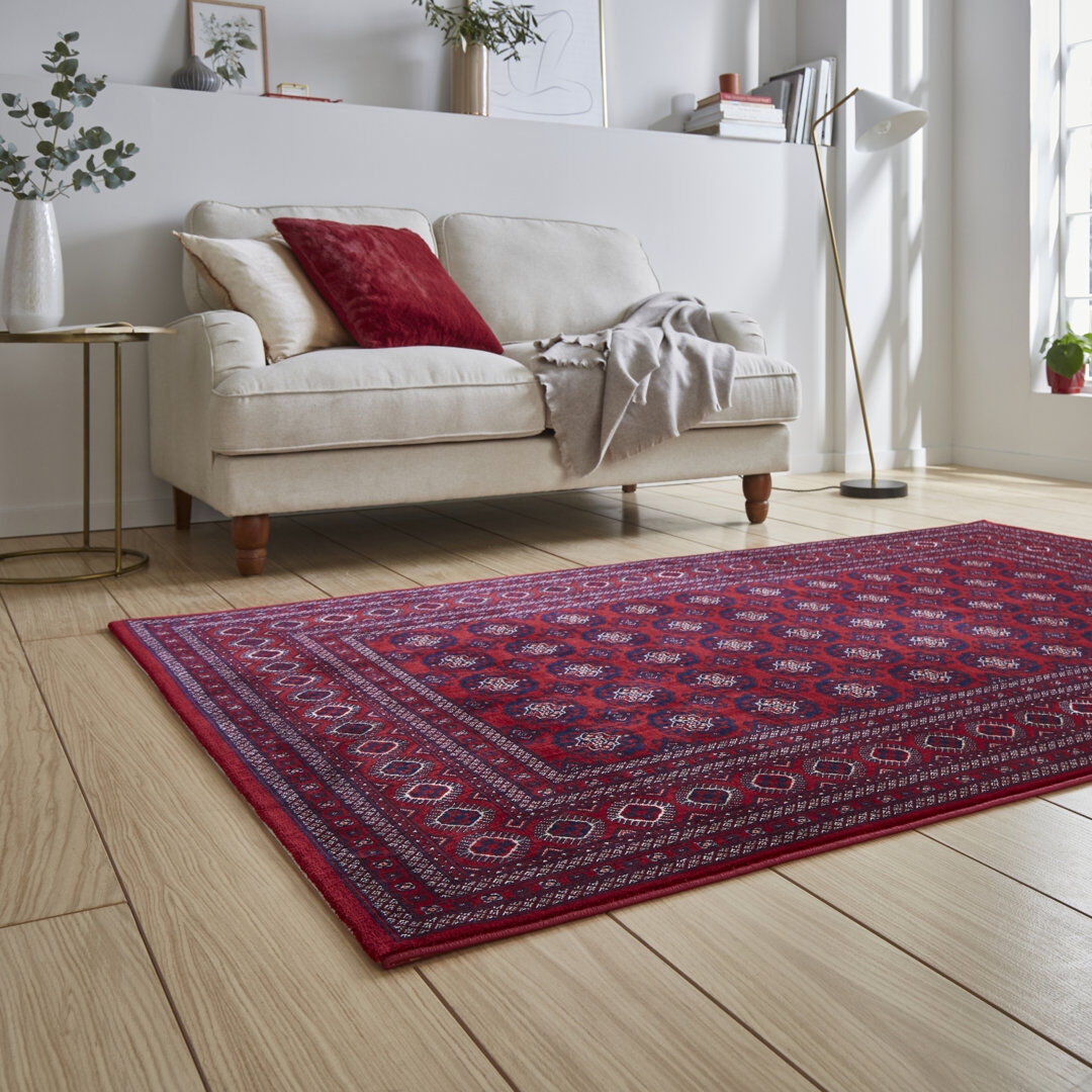 Think Rugs Dubai area rug Machine Woven Rectangle Red Red Rectangle 200 x 290cm