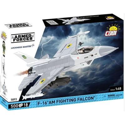 COBI Armed Forces 5893 - F-16AM Fighting Falcon, Mehrzweckflugzeug, Bausatz mit Sockel 1:48, 500 Klemmbausteine