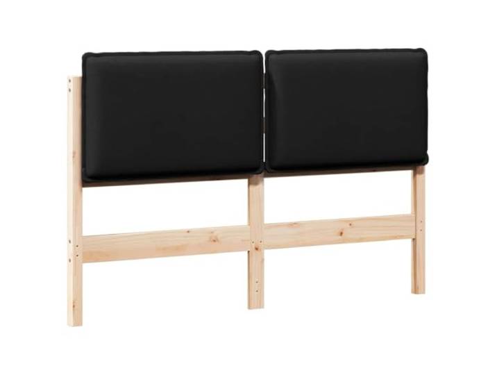 KTHLBRH Gepolstertes Kopfteil aus massivem Kiefernholz und Schwarz, 120 cm Massivholz, modernes Design, einfache Reinigung, Innenbereich, rechteckige Linie, Komfort