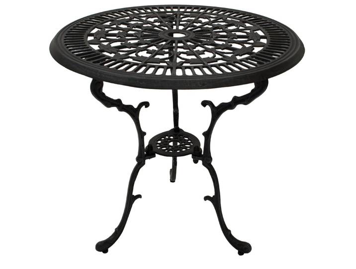 DEGAMO Bistrotisch Jugendstil (1-St), 70cm rund, Farbe antik-grau, Aluguss rostfrei