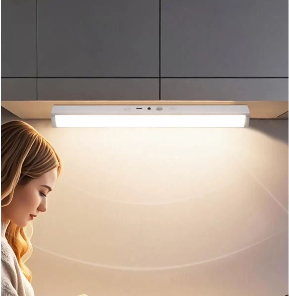 INF Wiederaufladbare LED-Unterbauleuchte mit Fernbedienung und Bewegungsmelder – 3‑Farben dimmbar, flimmerfrei, 1800mAH, 3m/120°