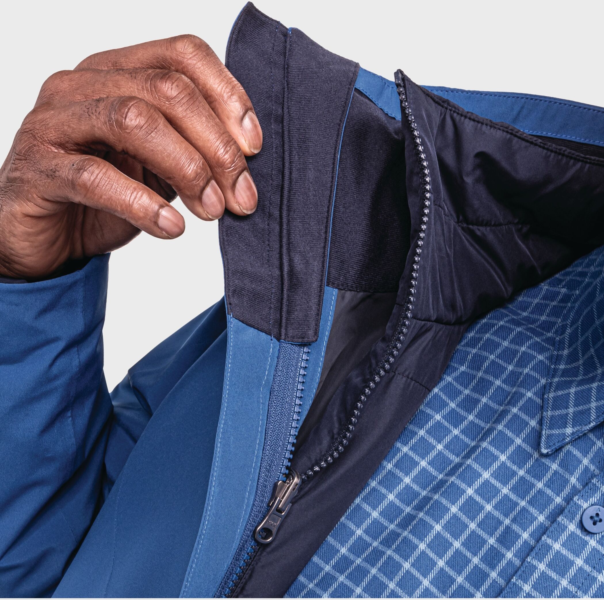 Doppeljacke SCHÖFFEL "3in1 Jacket Style Tamina MNS", Herren, Gr. 50, blau (8405, blau), Aussenjacke Oberstoff: Aussenseite: 100% Polyester. (Membran: Thermoplastisches Polyurethan). Futter: 100% Polyester. Futter Unteres Rückenteil: 100% Polyester Innenja