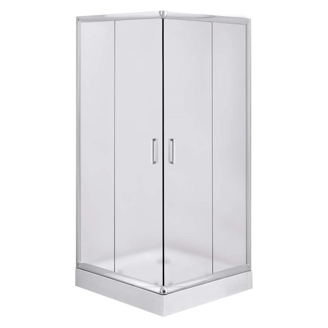 Deante Kabina Funkia 80cm kwadratowa szkło szkło szronione profil chrom (KYC 642K) (80 cm, 80 cm, 185 cm) (KYC 642K)