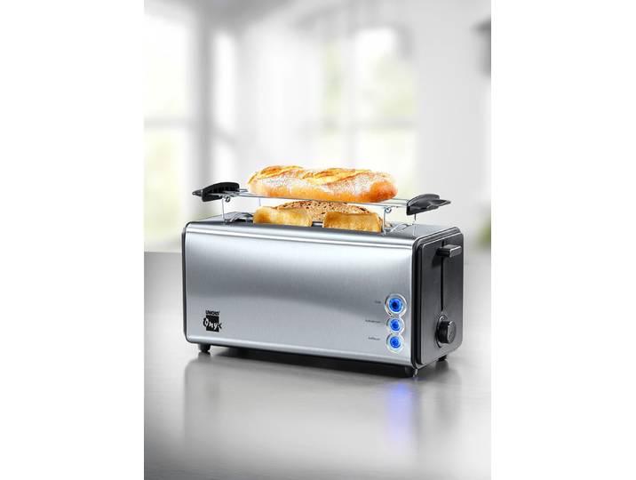Unold Doppel-Langschlitz-Toaster für bis zu 4 Toasts gleichzeitig, Edelstahl