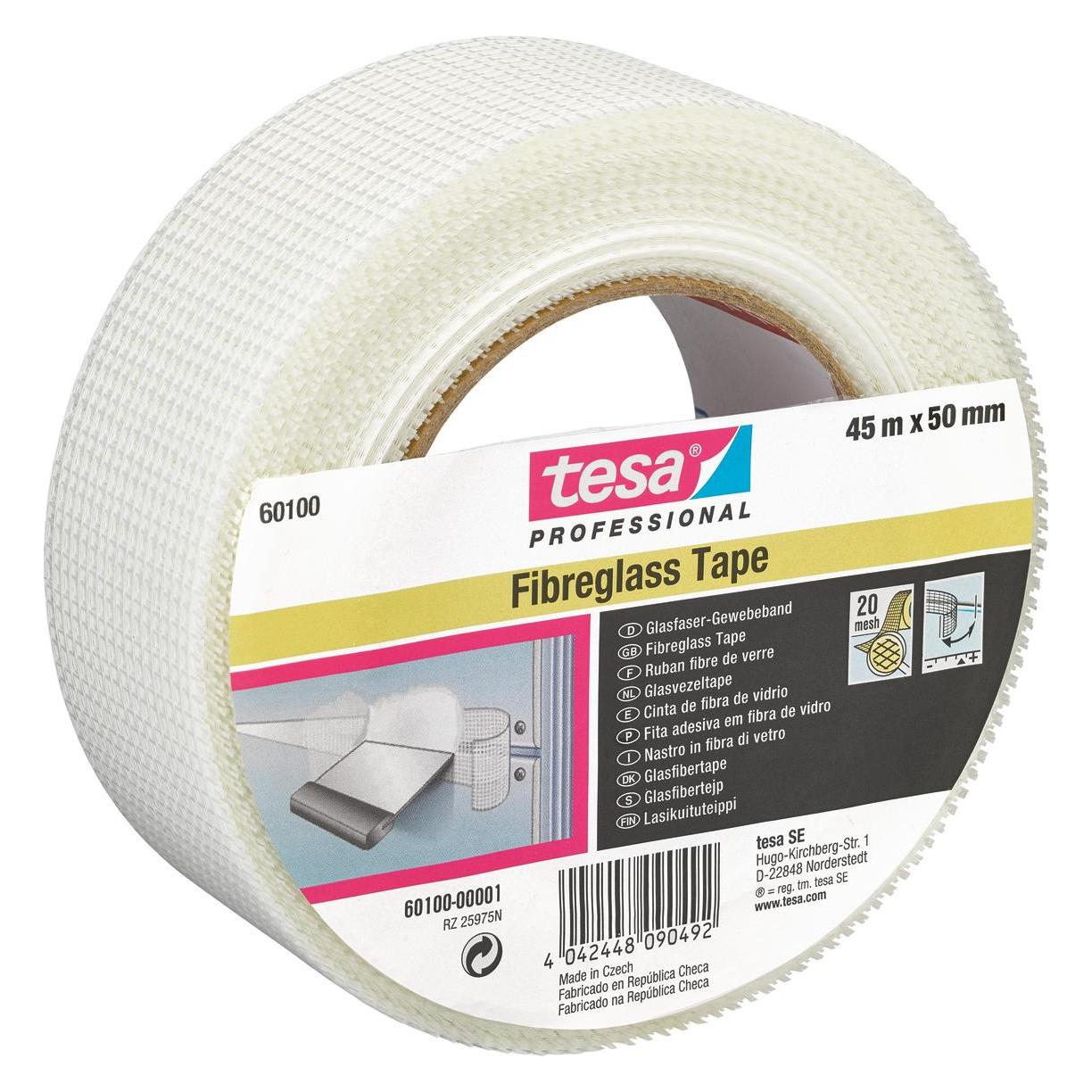 tesa Glasgewebeband 60100 (L x B) 45 m x 50 mm Weiss 60100-1-0 Inhalt: 1 Rolle(n) (50 mm) (60100-1-0)