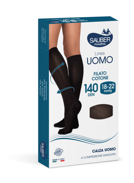 Sauber Pharma Sauber Linea Uomo Calza Anatomica Filato Cotone 140 Den Taglia M Blu