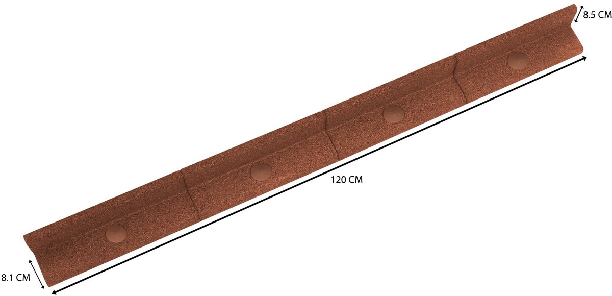 Flexibele gazonrand 43,2 m terracotta inclusief hamer