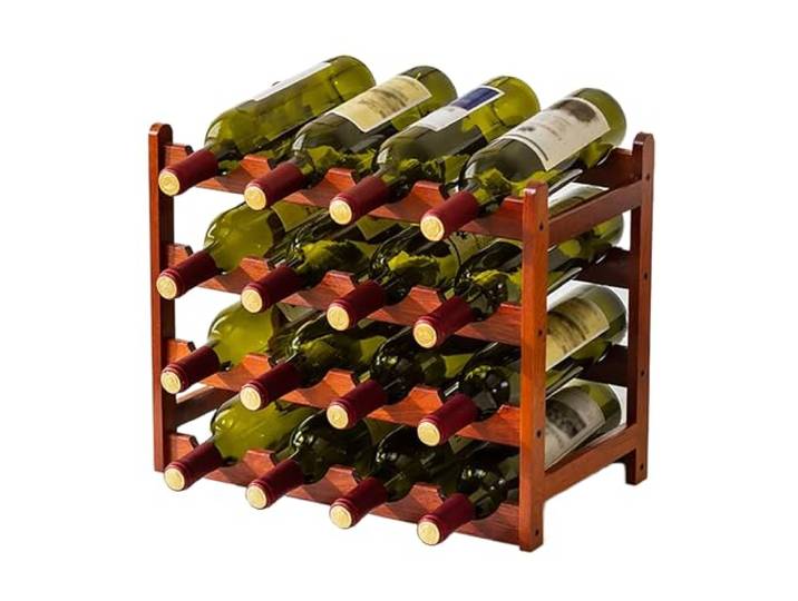 Weinregal, Weinregal aus Holz, mehrschichtiges offenes Design(Large)