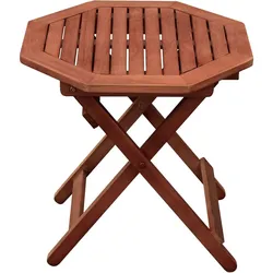 Kleiner Gartentisch Holz Beistelltisch Balkontisch klein rund, klappbar Eukalyptus 100% FSC geölt, DxH 50x50 cm