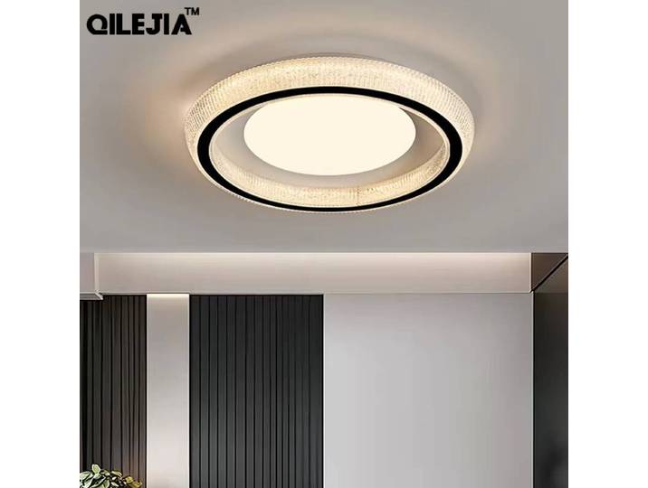 Plafonniers de salon Led simples couleur noyer 2025 nouvelles plafonniers carrés ronds lampes d'éclairage de décoration intérieure de maison moderne