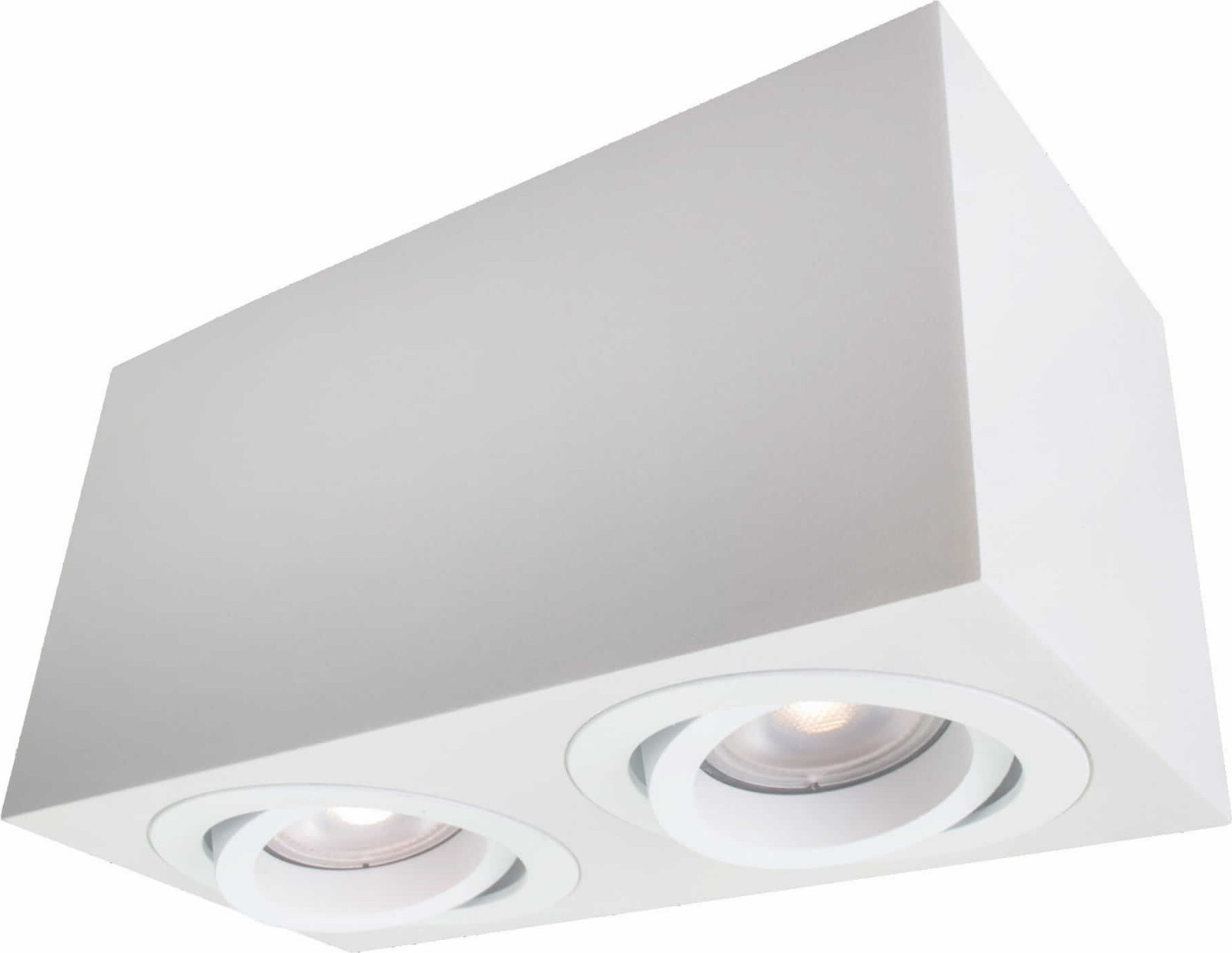 Light Prestige Lyon inbouwspot, wit, rechthoekig, 2xGU10