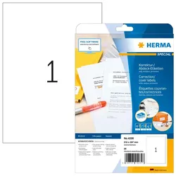 HERMA Korrektur-/Abdecketiketten A4 210x297 mm weiß Papier matt blickdicht 25 St.