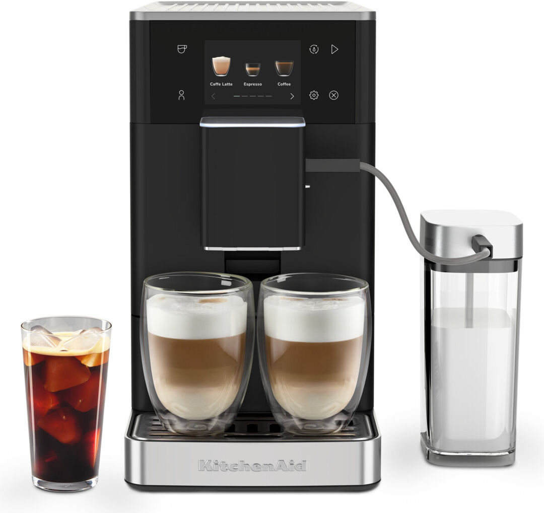 KitchenAid KF4 Fully Automatic Espresso Machine with 8.8cm Touchscreen Control Matte Black 1.8L