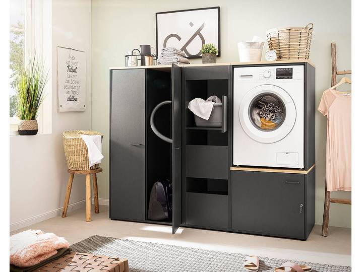 home24 Verhoging voor wasmachine 67 x 60 x 60cm grijs/antracietkleurig