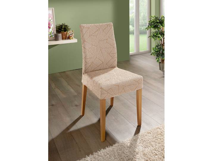 Stretchbezüge mit optimaler Passform, Beige, Größe 106 (Stuhlbezug)