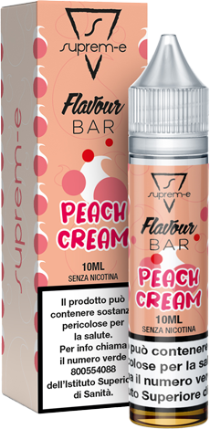 Suprem-e Peach Cream Flavour Bar Liquido Mini Shot Mix 10ml Pesca Fragola Panna Montata Ghiaccio