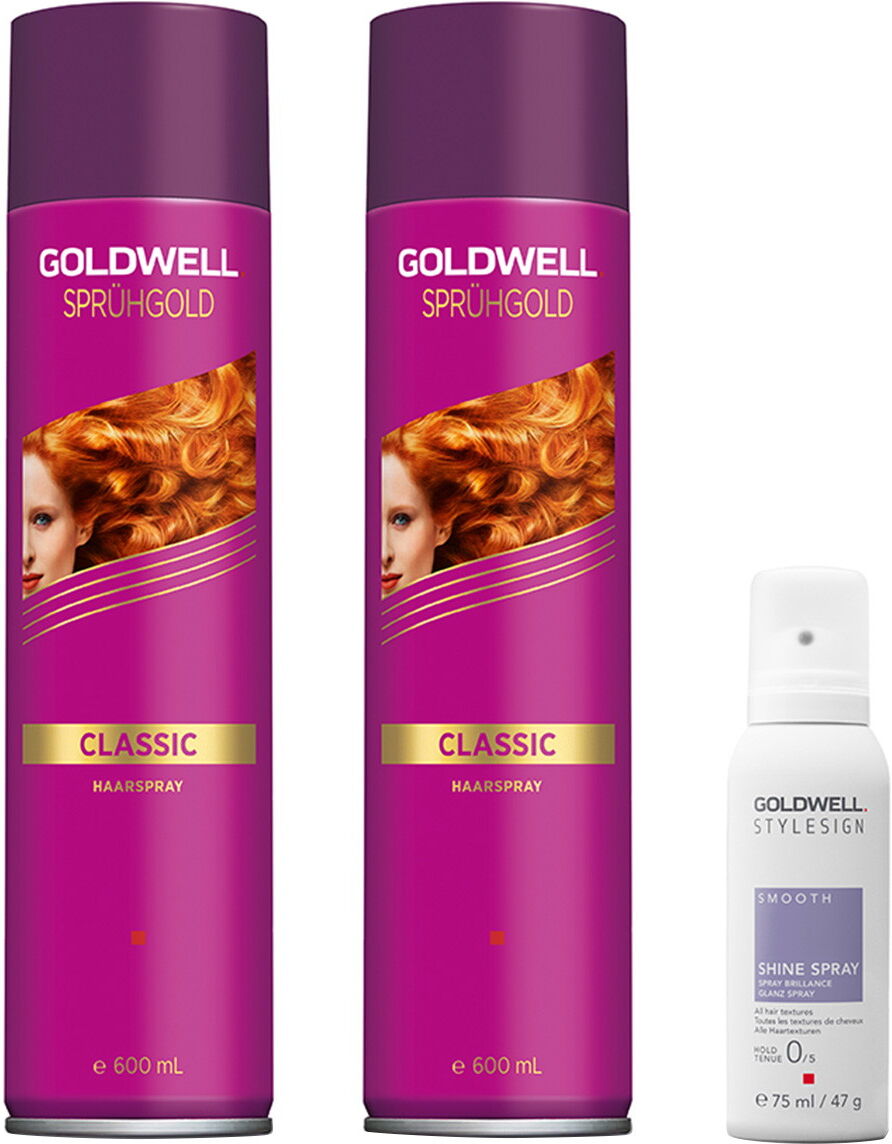 Goldwell Styling Bundle: Spray Gold & Shine (Hairspray 2 x 600ml + Shine Spray 75ml)