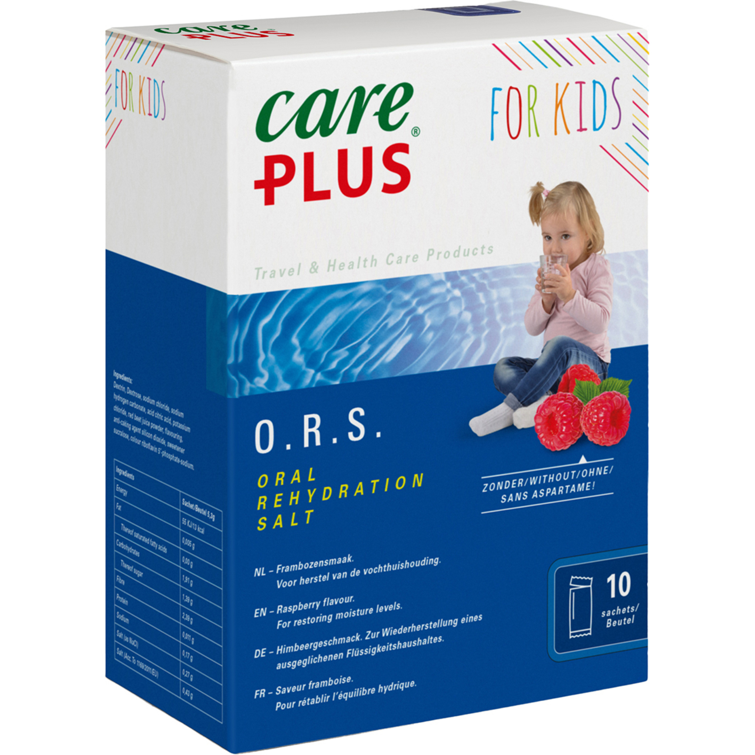 Care Plus O.R.S. Oral Rehydration Salt Kinder Getränkepulver Himbeere