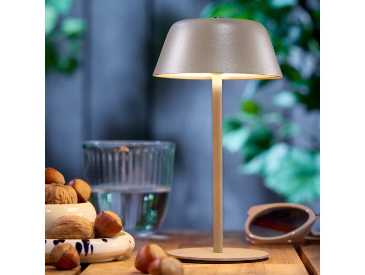 Mini lampe LED LIGHT UP Ø 9cm Beige/Beige