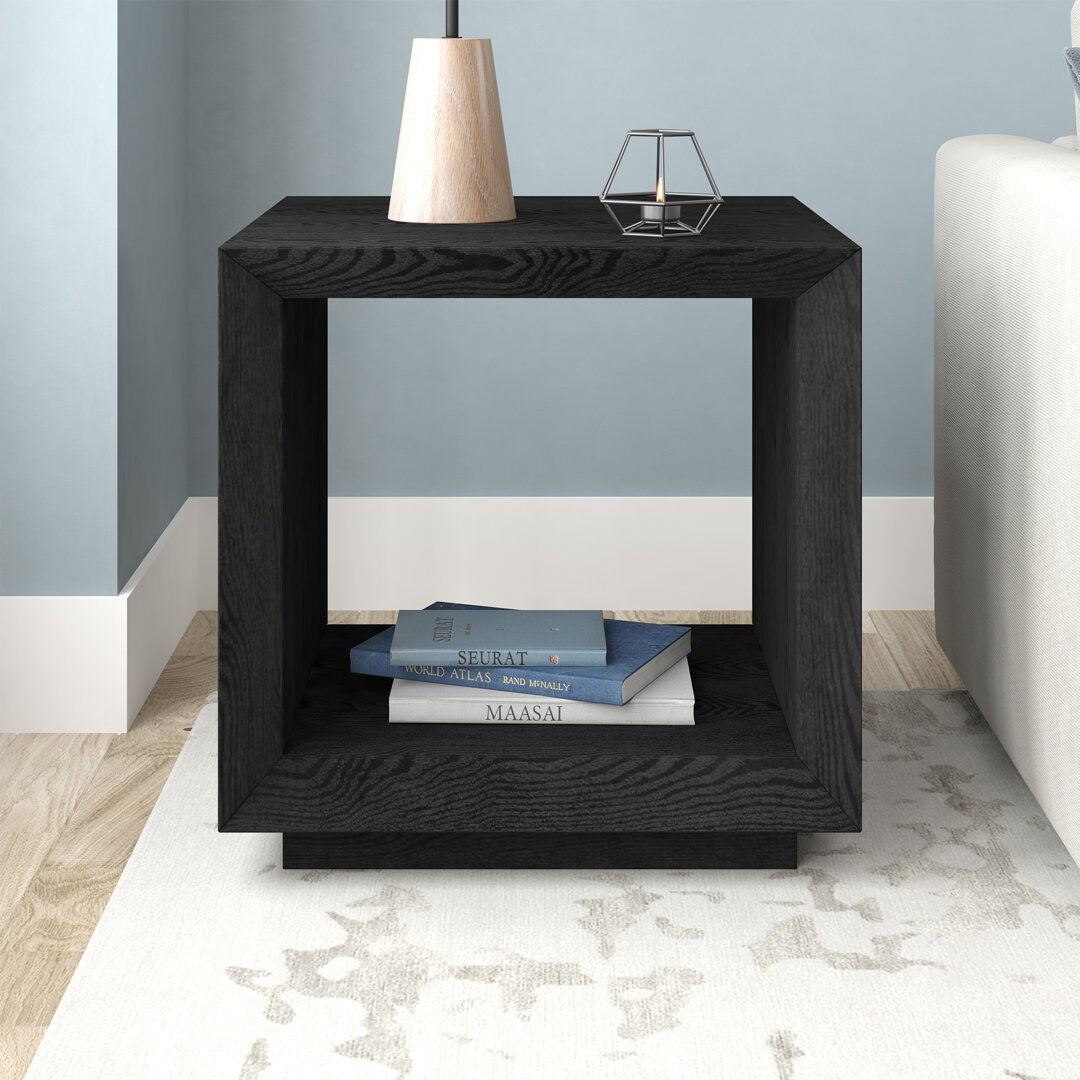 Brayden Studio Evie Side Table Black Grain 55.88cm H X 55.88cm W X 50.8cm D