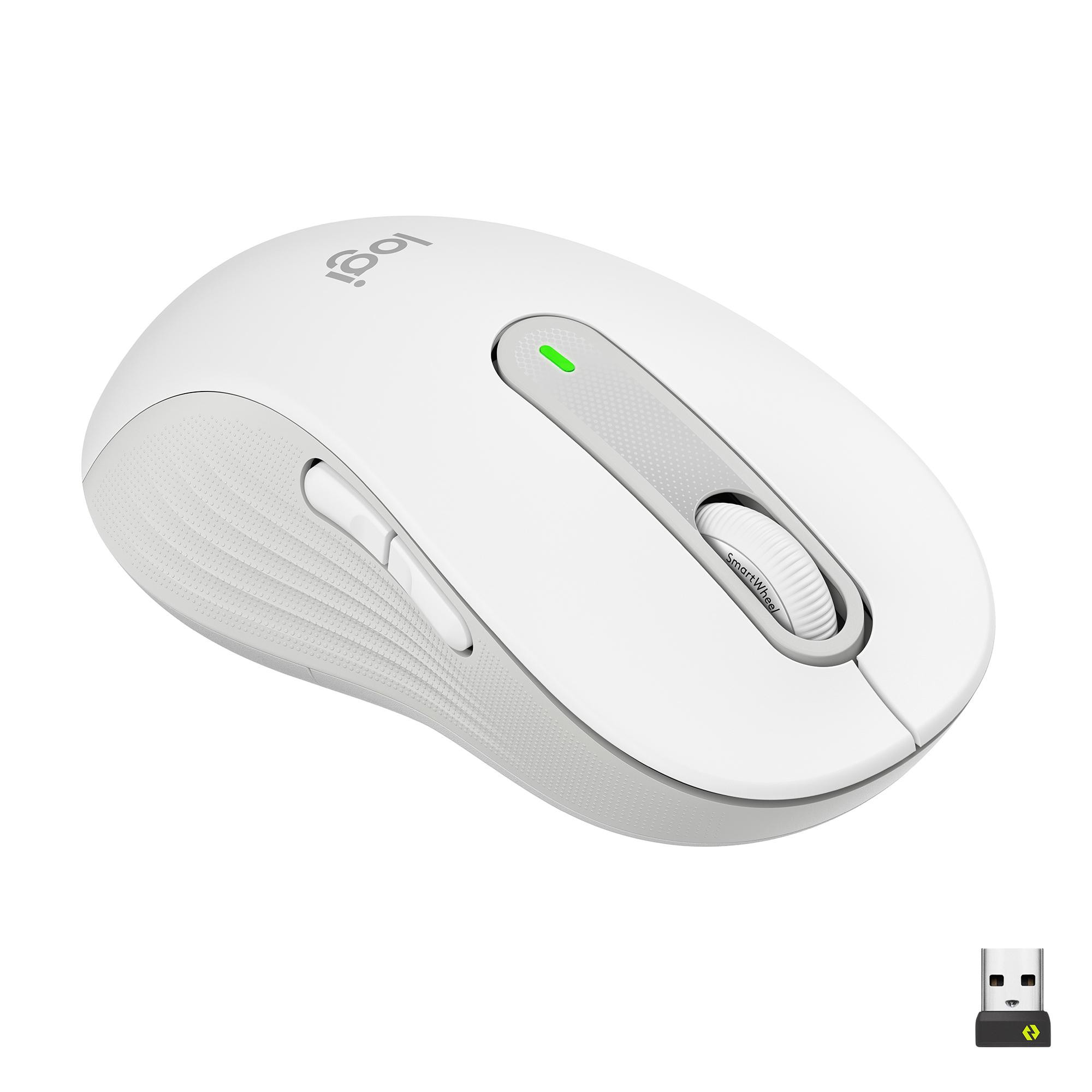 Logitech Signature M650 L Maus Weiß kabellos (Logi Bolt) für Linkshänder