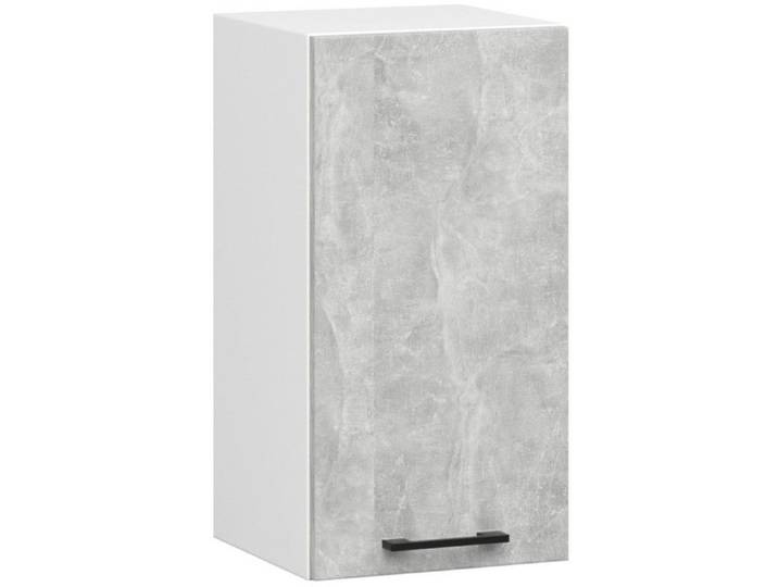 Meuble de cuisine haut AKORD W40 OLIWIA modulable Blanc 40 cm 1 porte façade Béton 2 étagères 40x30x58 cm