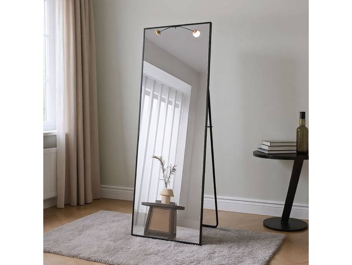 Miroirs de sol rectangulaires Superaly, miroir pleine longueur, cadre en alliage d'aluminium, miroir de maquillage en verre trempé, pour salon, armoire, chambre à coucher ou dressing