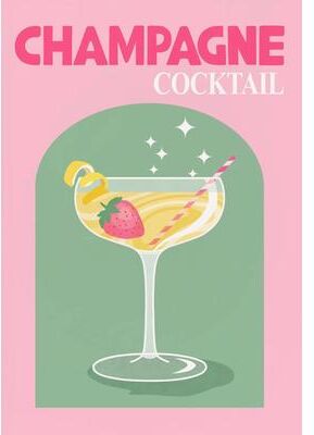 Inspired Finds Colorful Cocktail Canvas Wall Art Set Trendy Bar Cart Drink Posters champagne Cocktail Poster 11.81x15.75in