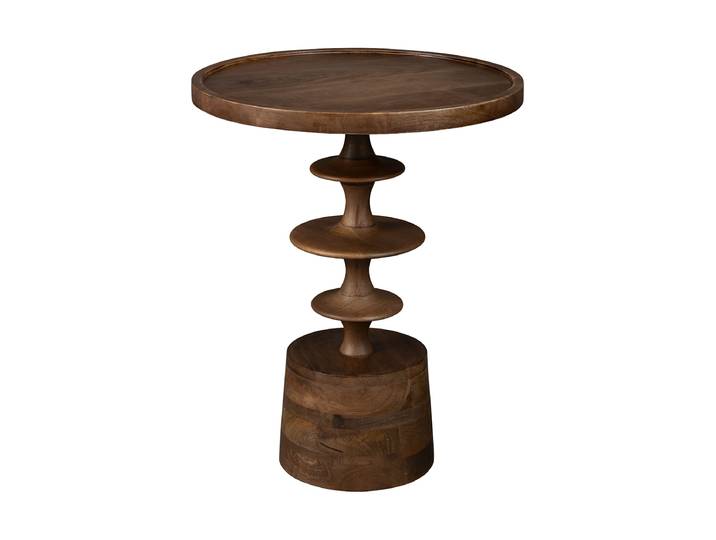 Design Beistelltisch „Cath Walnut“ Mangoholz Dunkelbraun Ø 46 x 58 cm Dutchbone