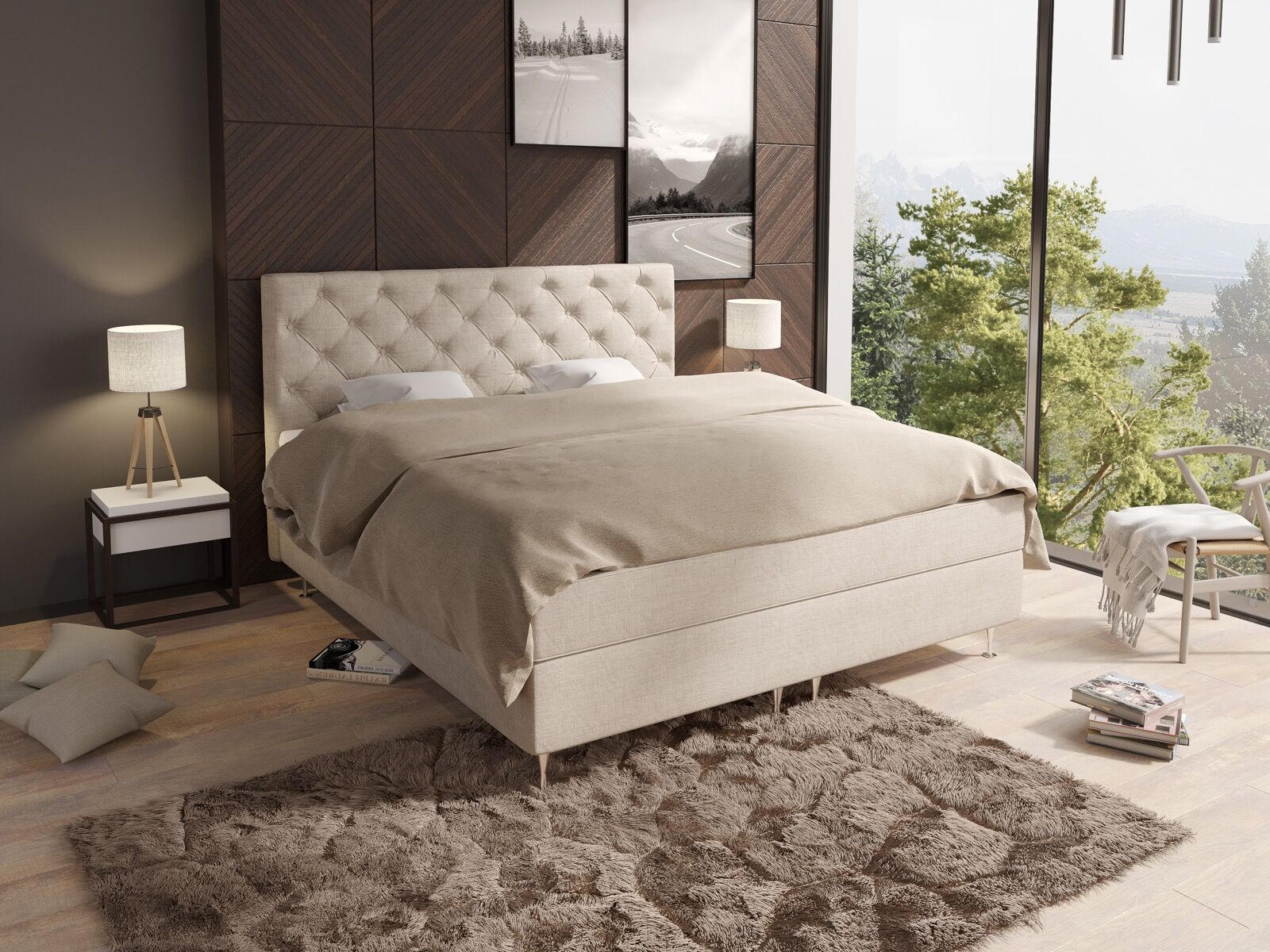 Premium Kontinentalseng 200x210 - Sand