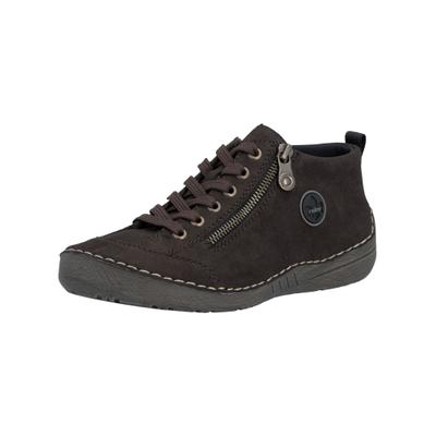 Sneaker RIEKER "Rieker Sneaker Lederimitat", Damen, Gr. 37, Leder Textil, braun (nougat), Lederimitat, Schuhe Sneaker