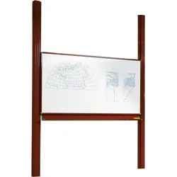 Whiteboard Pylonentafel mit einer Tafelfläche aus Stahl, Serie PY1 ST, weiß