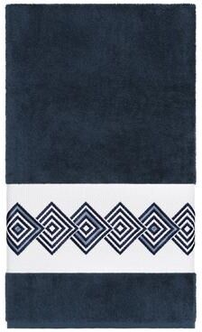 Authentic Hote and Spa Authentic Hotel and Spa Turkish Cotton Diamonds Embroidered Midnight Blue Bath Towel