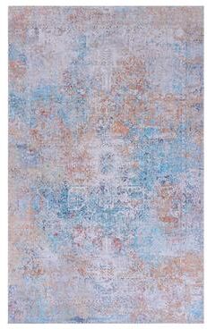 Klair Living MAVAL Yellow Washable Non-Shedding Area Rug