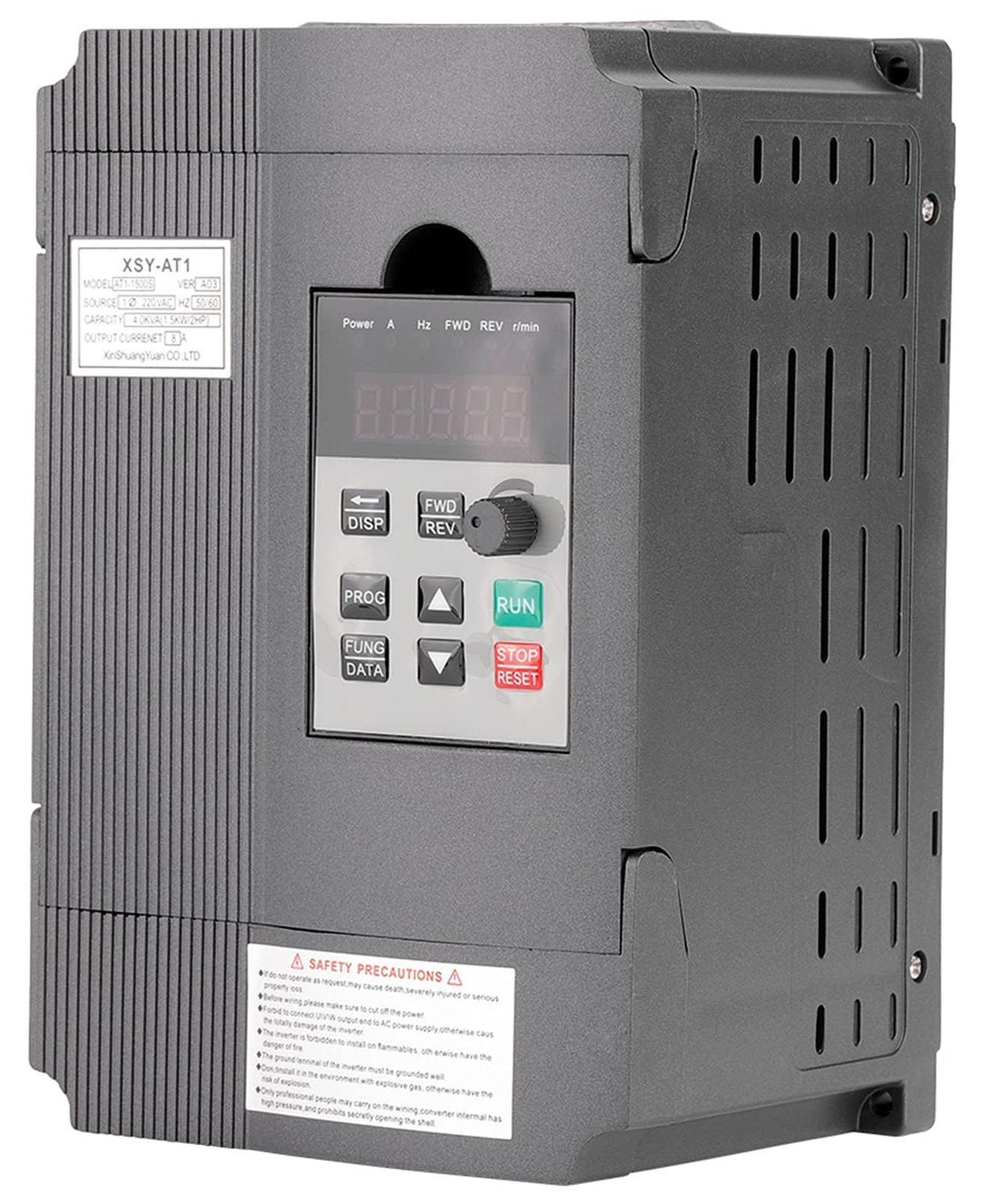 Dripio Frequentieomvormer 1,5 kW eenfasig 220V voor driefasige motor grijs