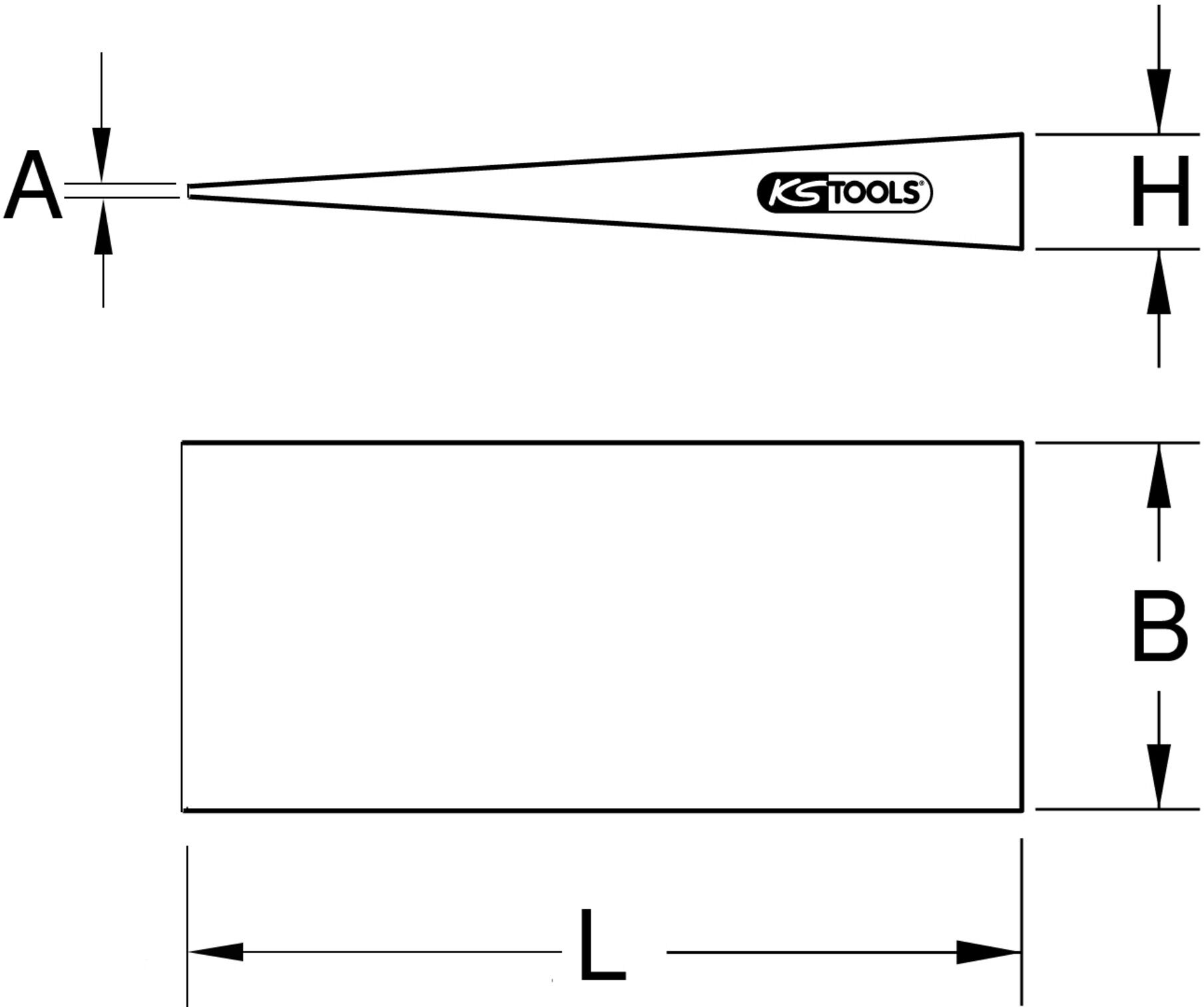 KS Tools BRONZEplus Space-Eisen 250x50x5x1.5 mm (963.2226)