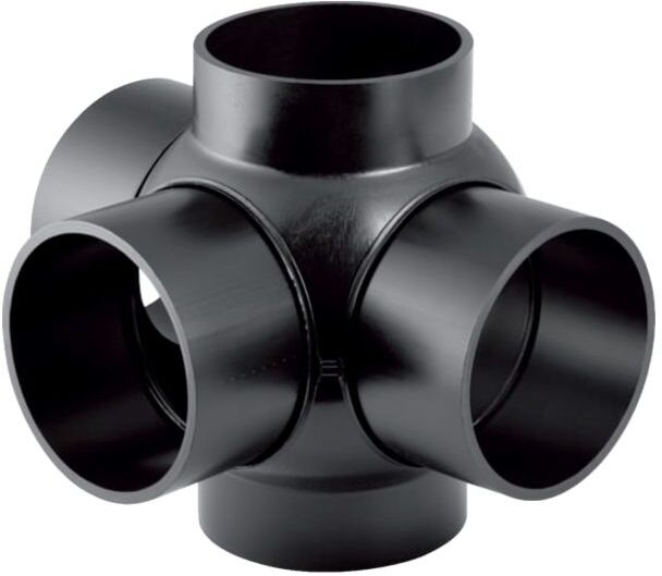 Geberit Pe Dreifach-Kugelabzweig 368605161 DN 125/100, 88,5Grad, Anschlüsse 90Grad, PE-HD