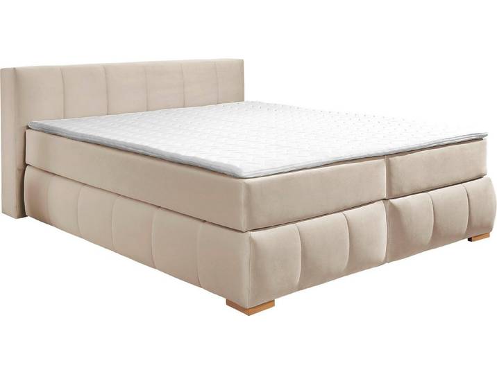 Home affaire Boxspringbett Chelles, inkl. Topper, in XXL- Überlänge 220 cm, Unterbox mit feine Wölbung