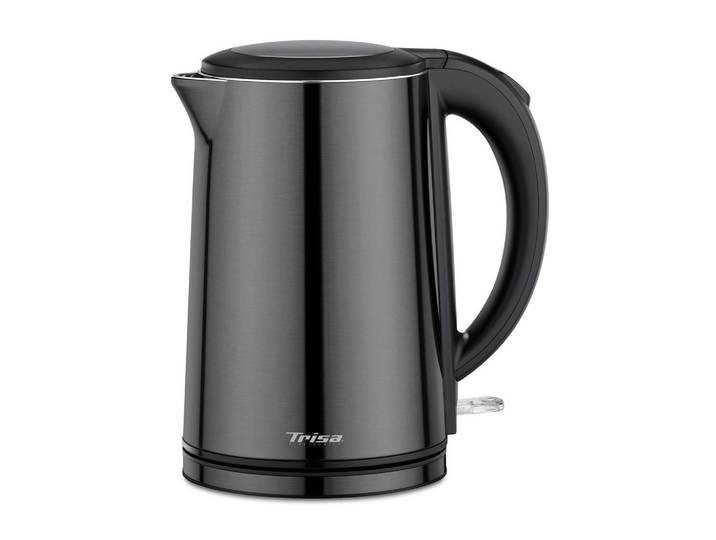 Trisa Electronics Wasserkocher, Anthrazit, Metall, 1.5 l, RoHS, Reach, 360°-Sockel, ergonomischer Griff, herausnehmbarer Filter, Kochgeschirr, Küchengeräte, Wasserkocher