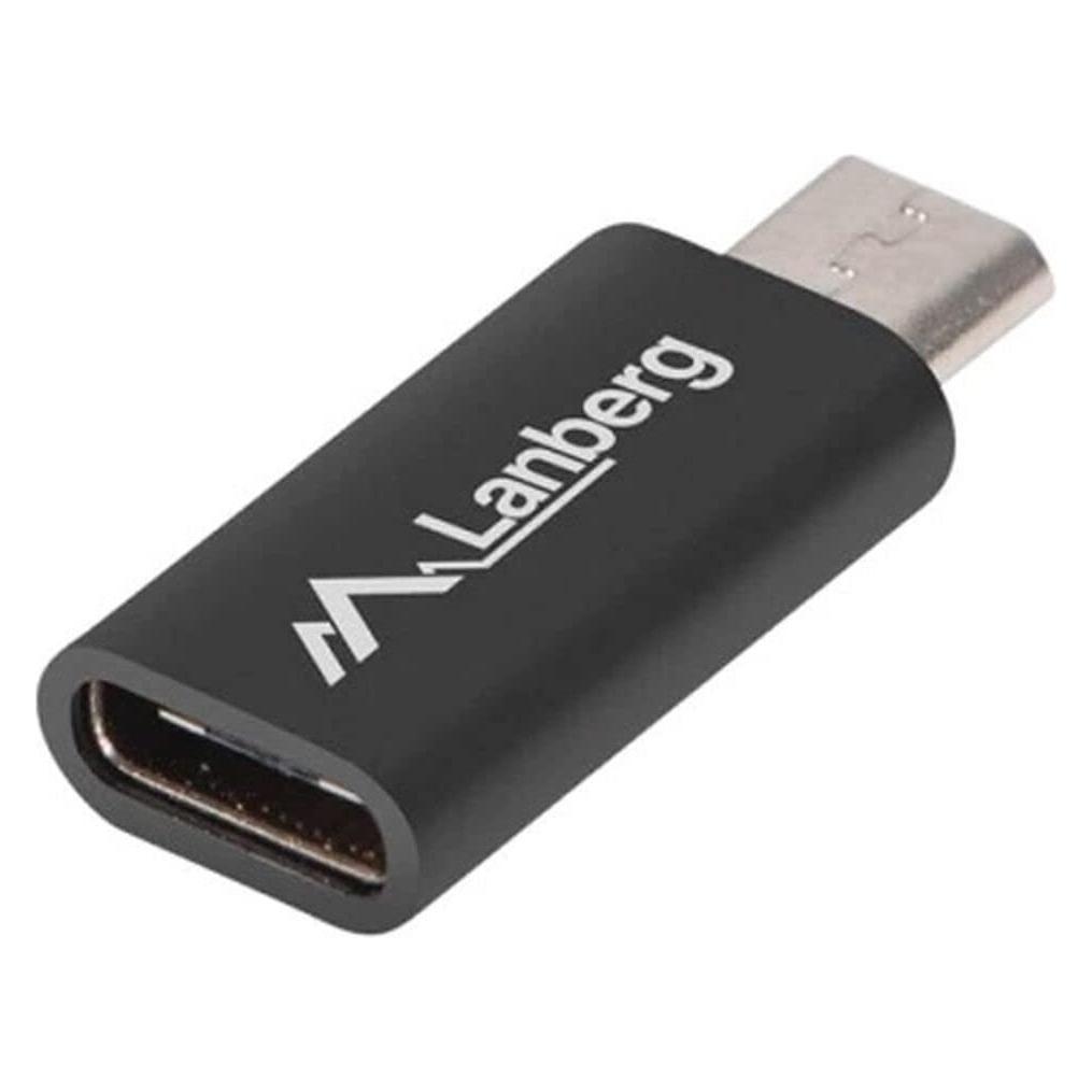 Lanberg AD-UC-UM-02 Kabelschnittstellen-/Gender-Adapter USB 2.0 Type C Micro-USB 2.0 Type B Schwarz (USB 2.0) (AD-UC-UM-02)